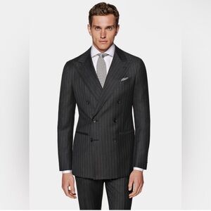 Suitsupply Grey Pinstripe Double Breasted Suit 44r